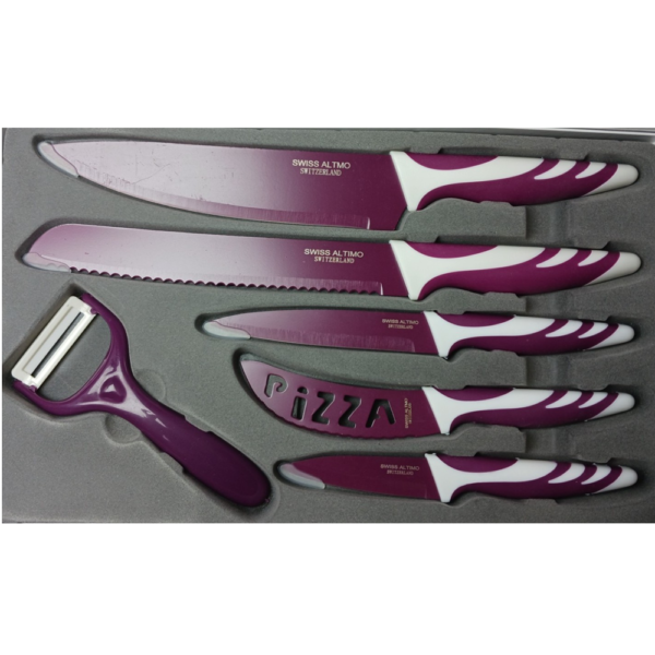 SET DE CUCHILLOS COLOR MORADO 5 PCS SA-2211KS - Imagen 3