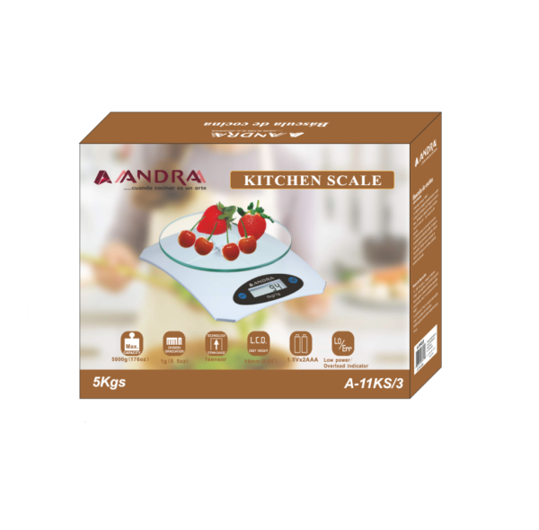BÁSCULA DE COCINA  DE CRISTAL A-11KS/3