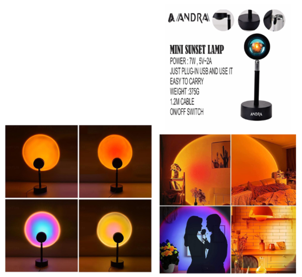 LÁMPARA DECORACIÓN CON LED. LÁMPARA ATARDECER – SUNSET LAMP A-39PL