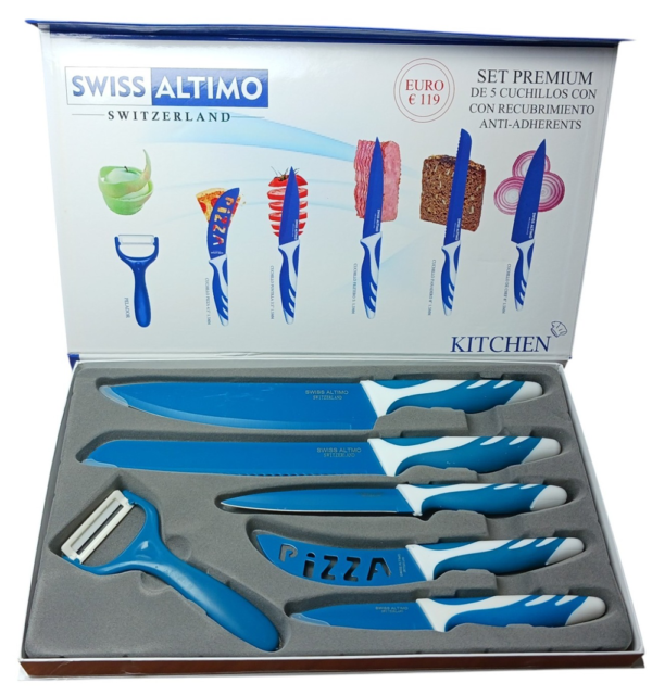 SET DE CUCHILLOS COLOR AZUL 5 PCS SA-2212KS - Imagen 3