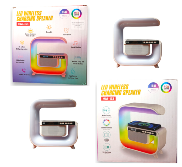DESPERTADOR CARGADOR FORMA “G” BLUETOOTH 10W HM-G3
