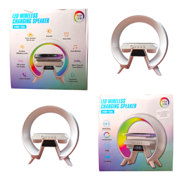 DESPERTADOR CARGADOR CON FORMA “G” BLUETOOTH 10 W HM-G6