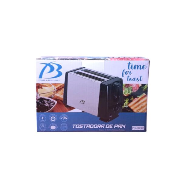 TOSTADORA DE PAN 2 REBANADAS METAL PB-70002