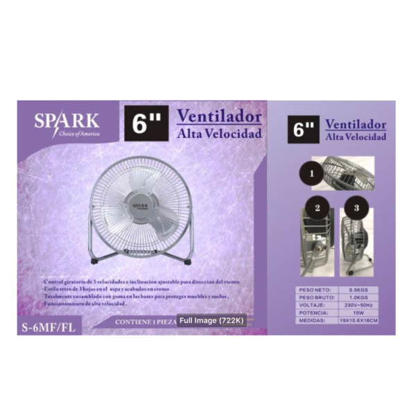 VENTILADOR DE SUELO 6” S-6MF/FL