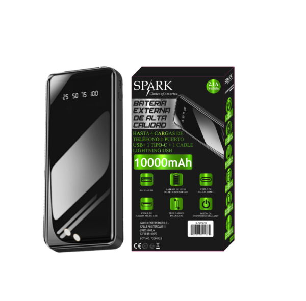 POWER BANK 10.000mAh 2.1 4 SALIDAS  S-70PB/10