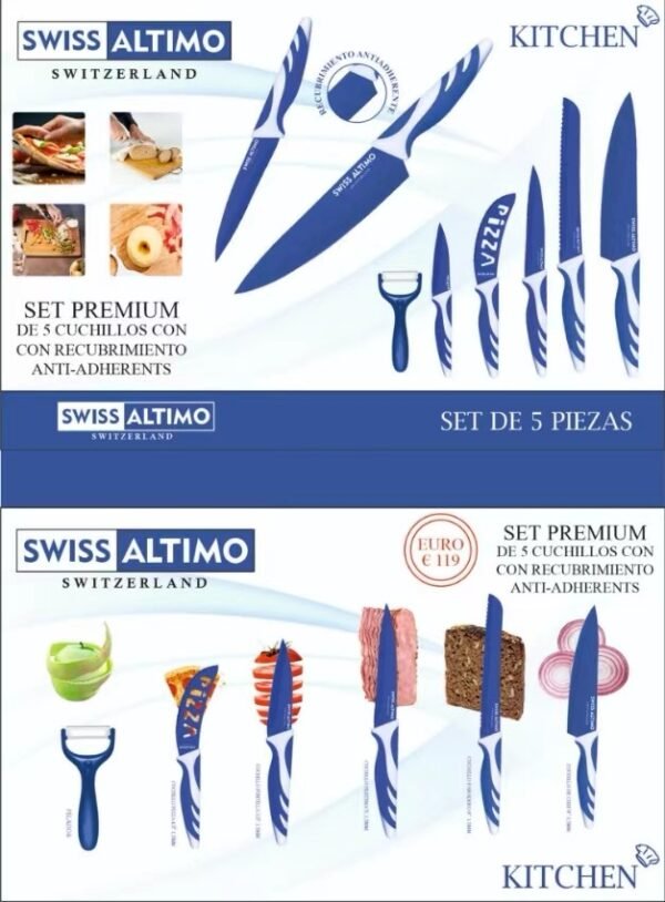 SET DE CUCHILLOS COLOR AZUL 5 PCS SA-2212KS